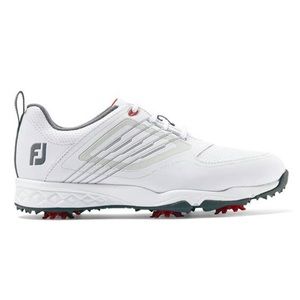 FootJoy Fury Junior Golf Shoes - White/Red